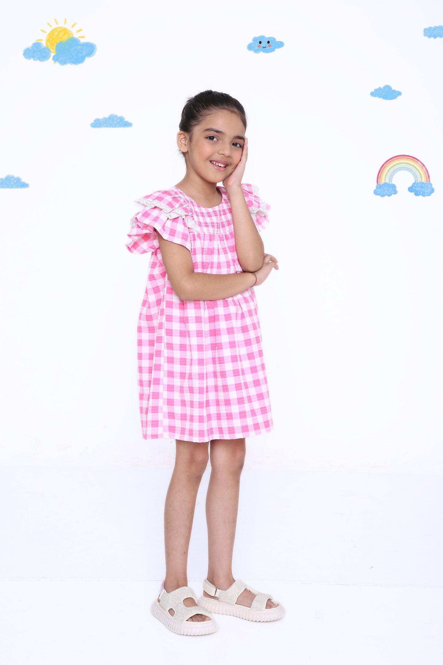 Pink Gingham Girls' Dress