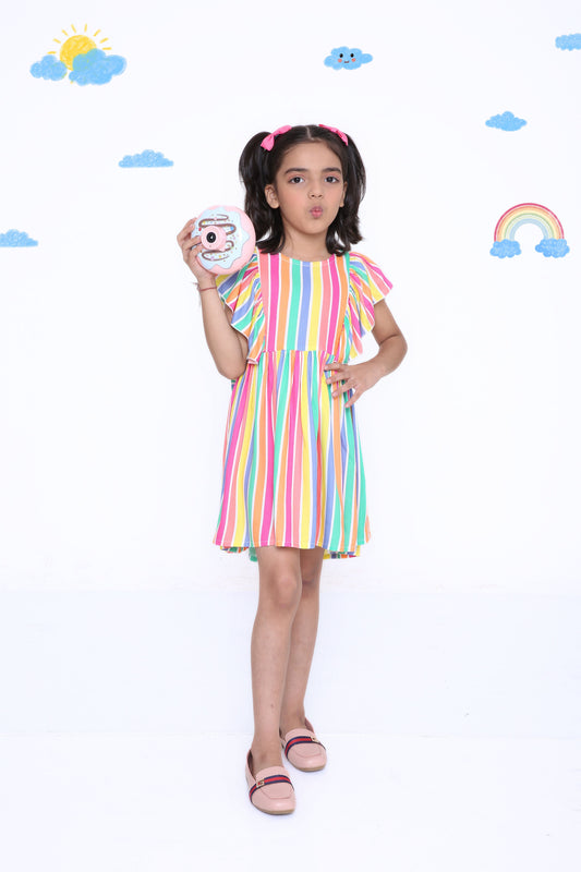 Rainbow Stripe Girls' Dress