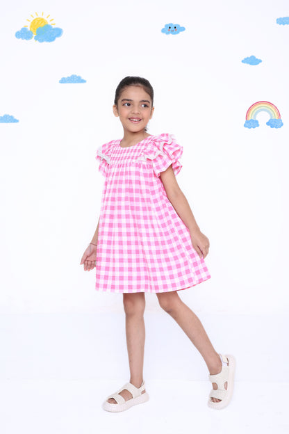 Pink Gingham Girls' Dress