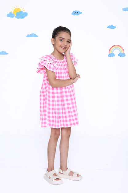 Pink Gingham Girls' Dress