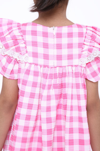 Pink Gingham Girls' Dress