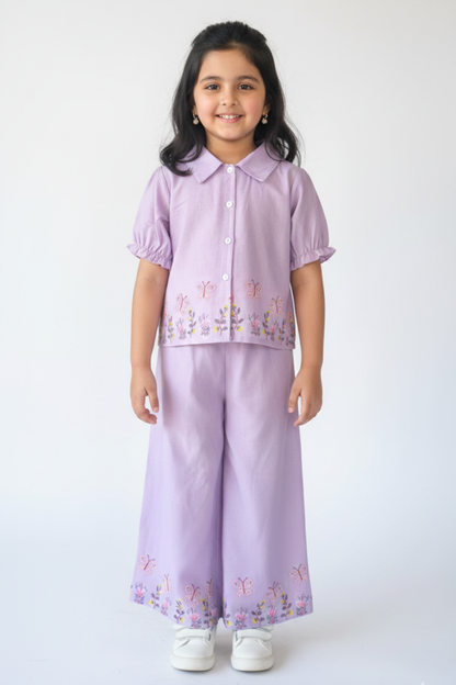 Lavender CottonGirl's Co-ord Set