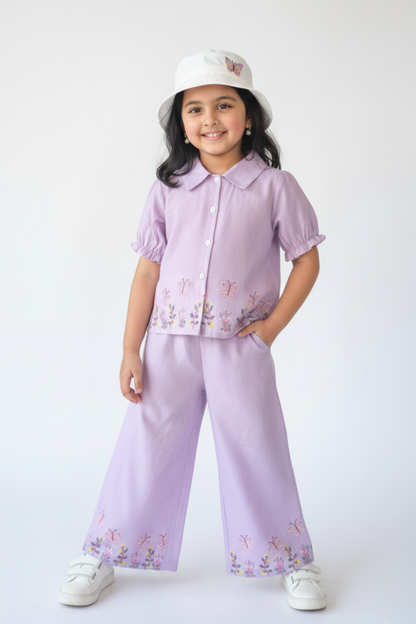 Lavender CottonGirl's Co-ord Set