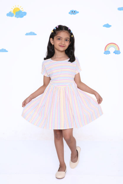 Rainbow Stripe Girls' Dress