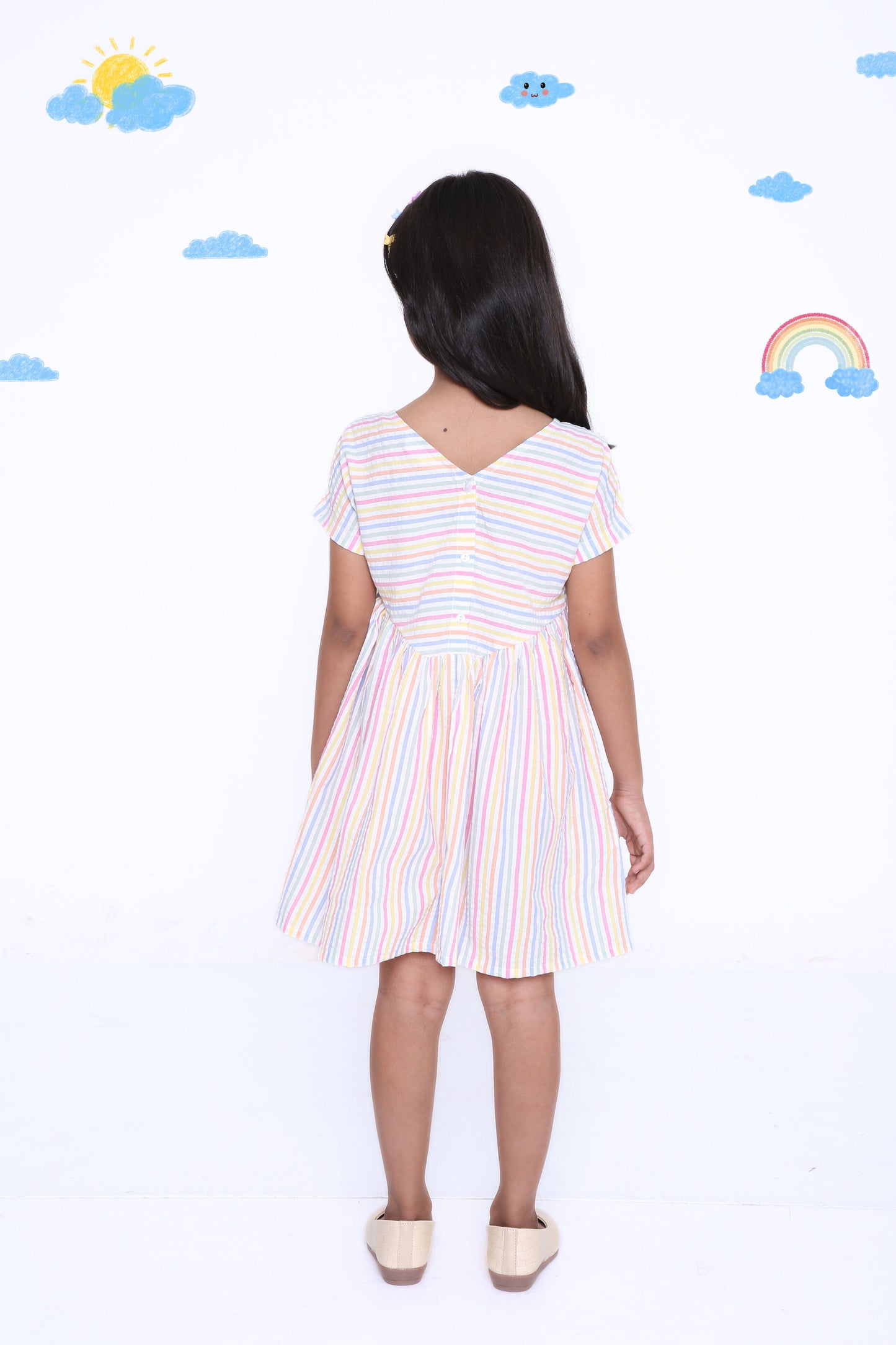 Rainbow Stripe Girls' Dress
