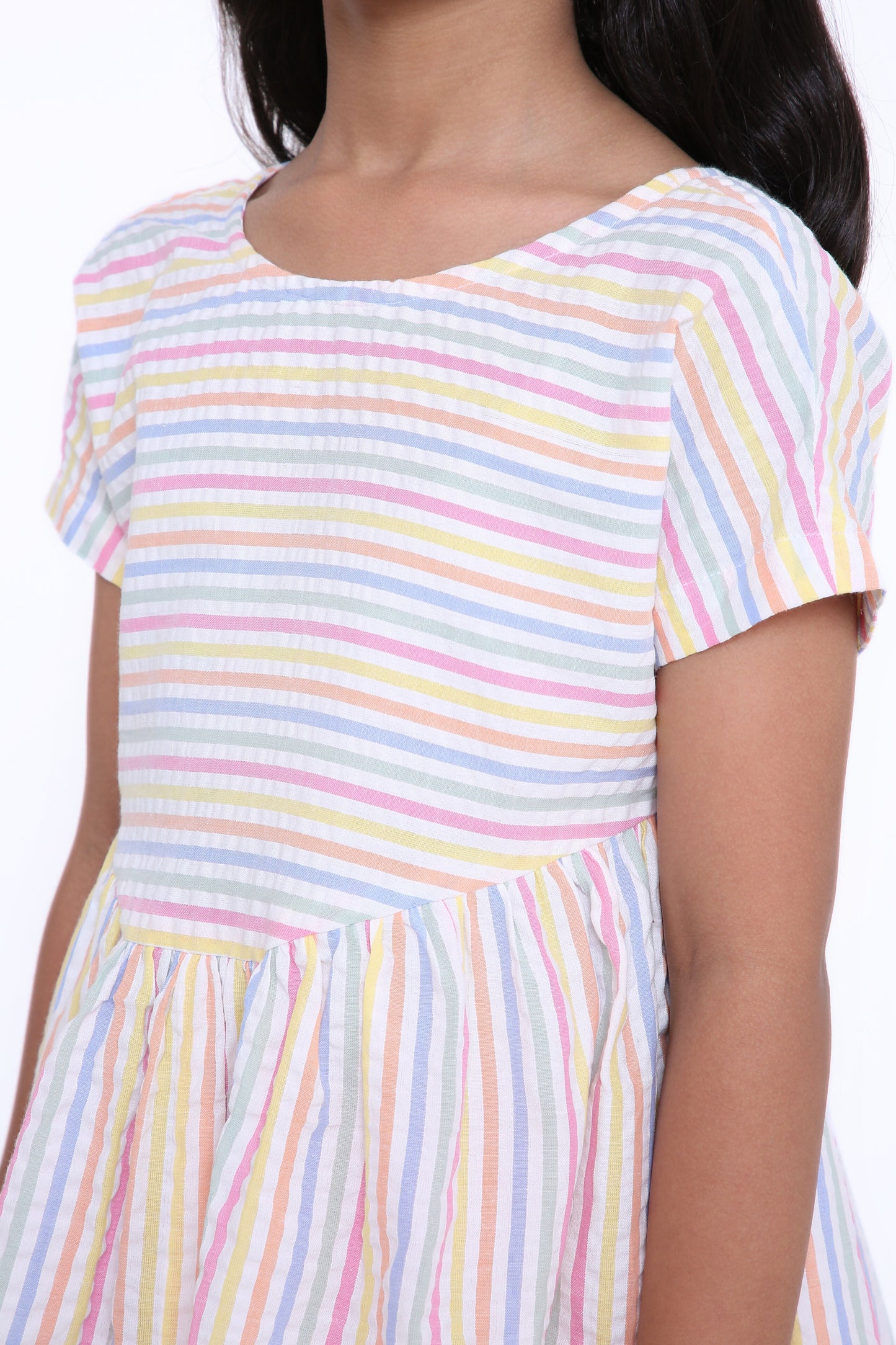 Rainbow Stripe Girls' Dress