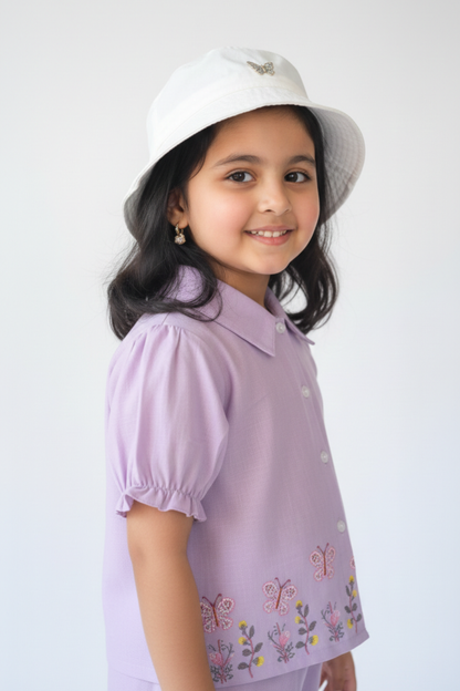 Lavender CottonGirl's Co-ord Set