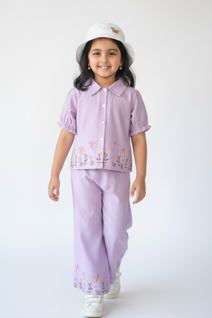 Lavender CottonGirl's Co-ord Set