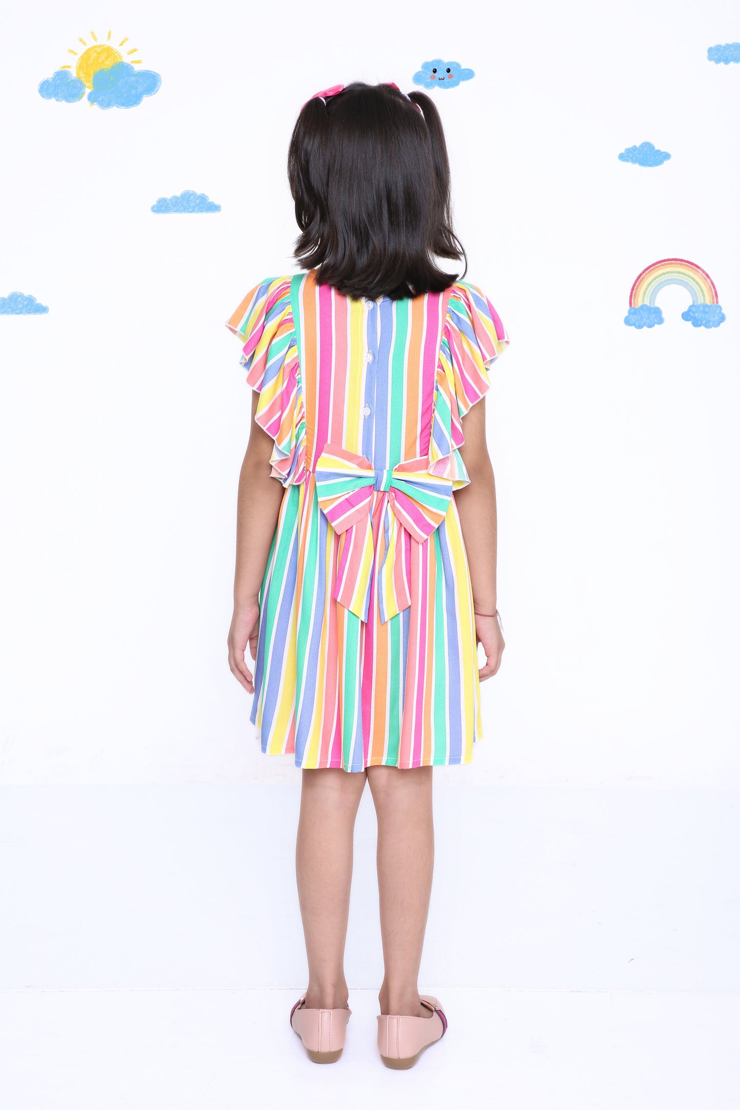 Rainbow Stripe Girls' Dress
