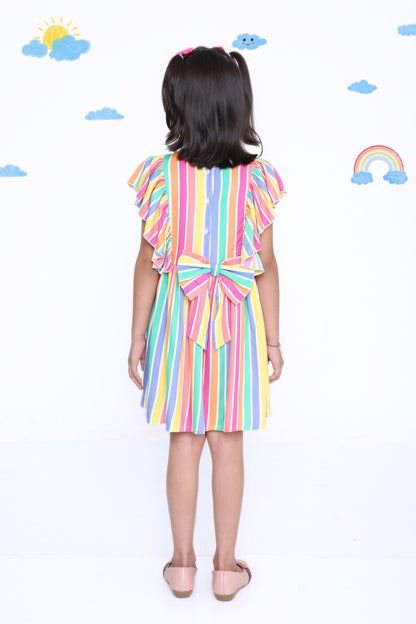 Rainbow Stripe Girls' Dress