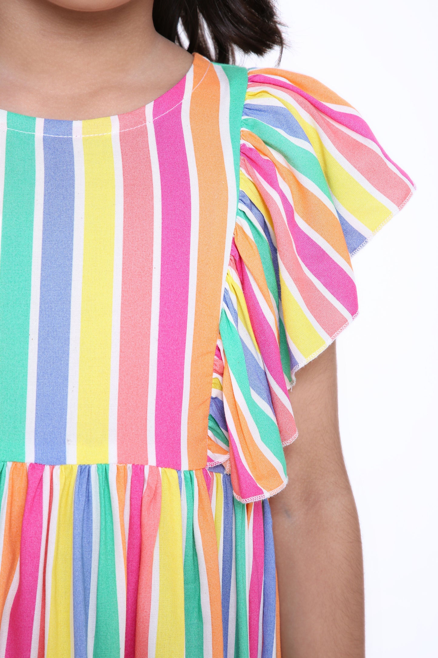 Rainbow Stripe Girls' Dress