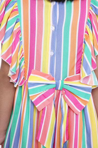 Rainbow Stripe Girls' Dress